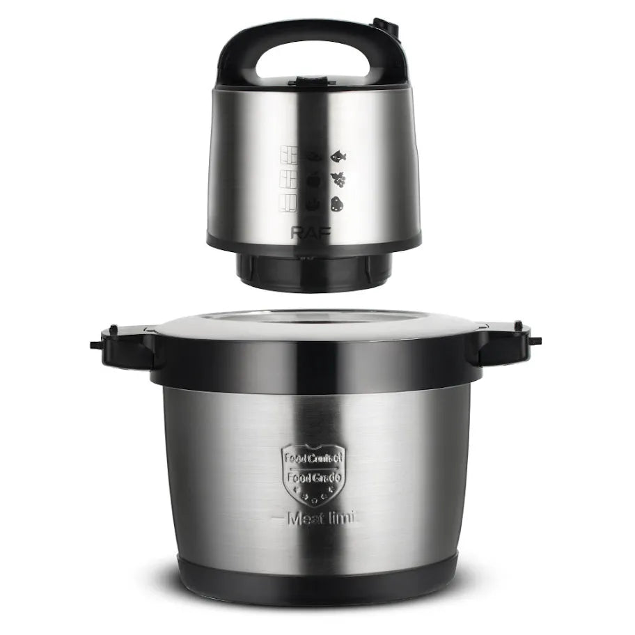 Tocător Electric Profesional RAF cu Bol Inox și Lame din Oțel Inoxidabil - imagine 5