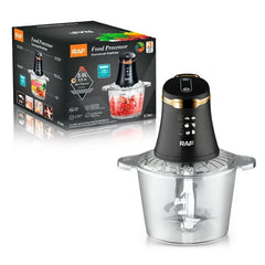 Tocător Electric Multifuncțional RAF cu Bol Transparent 3L și 4 Lame Duble din Oțel Inoxidabil
