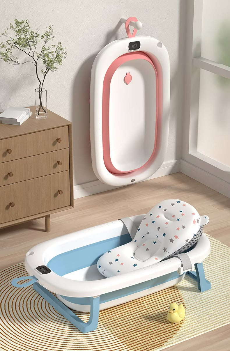 Cădiță Pliabilă pentru Bebeluși cu Termometru Digital și Design Ergonomic - imagine 7