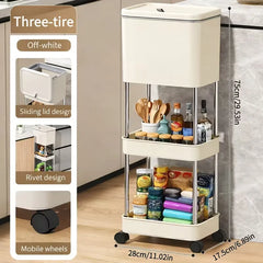 Cărucior Organizator cu 3 Niveluri și Roți