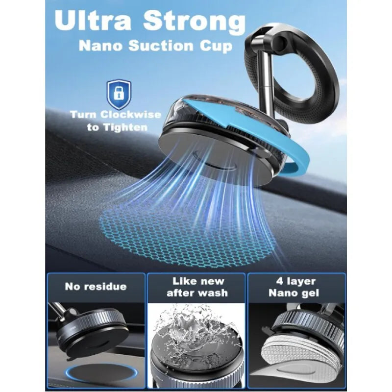 Suport Auto Magnetic pentru Telefon, Rotire 360°, Compatibil MagSafe și Android, Montare pe Bord - imagine 2