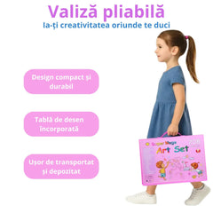 Set pictura si desen pentru copii, 208 piese, trusa completa pentru creativitate