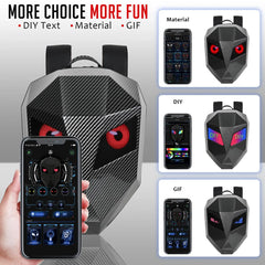 Rucsac cu Ecran LED Full Color Impermeabil și Capacitate Mare Carbon