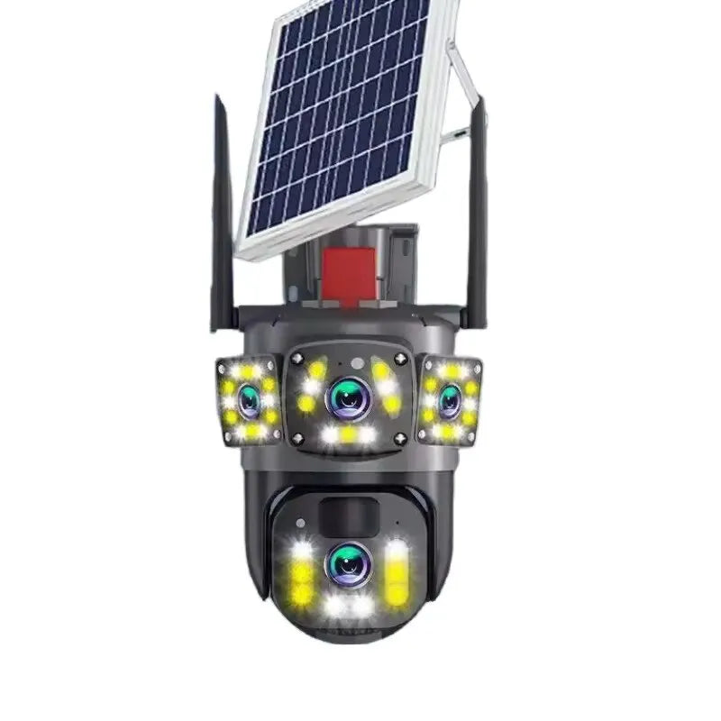 Cameră de Supraveghere 4G cu Panou Solar, 4 Lentile, Full HD, PTZ, Zoom 10X, Night Vision - imagine 2