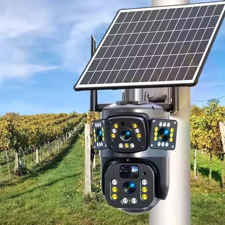 Cameră de Supraveghere 4G cu Panou Solar, 4 Lentile, Full HD, PTZ, Zoom 10X, Night Vision - imagine 3