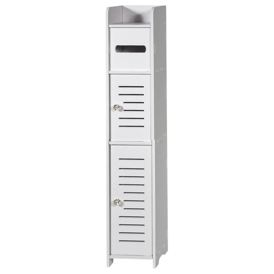 Dulap de Baie cu 4 Niveluri – 78 x 17 x 15 cm, PVC, Organizator Îngust pentru Spații Mici