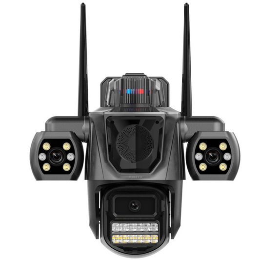 Camera supraveghere WiFi tripla cu 3 lentile pentru monitorizare completa 360°