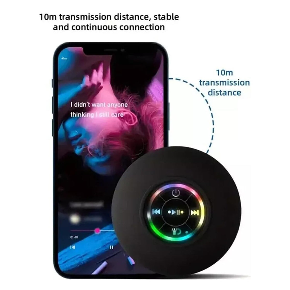 Boxă Bluetooth Impermeabilă pentru Duș cu Iluminare LED - imagine 5
