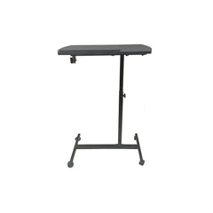 Masă Metalică pentru Laptop cu Roți, Reglabilă pe Înălțime și Unghi, Neagră
