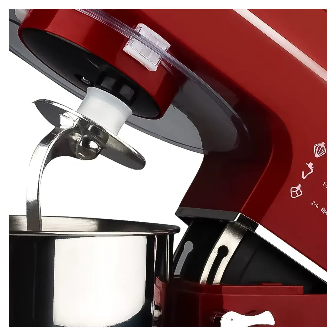 Mixer Planetar 4 în 1 cu Bol 6L, 1400W, Frământare, Mixare și Tel pentru Ouă, 6 Viteze - imagine 4