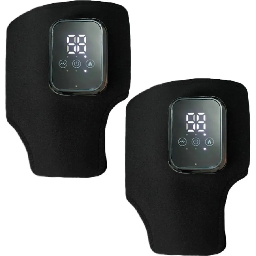 Masajer pentru Glezne 3 in 1 cu Bandaj Incalzit, 3 Moduri Vibratie, 3 Niveluri Incalzire, Set 2 Bucati