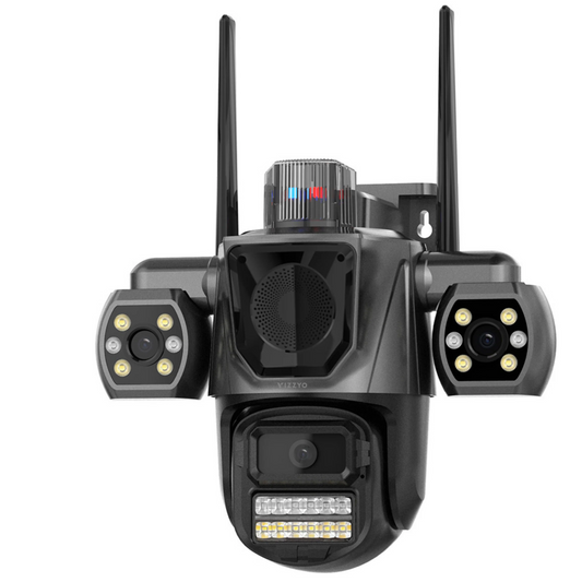 Camera supraveghere WiFi tripla cu 3 lentile pentru monitorizare completa 360°