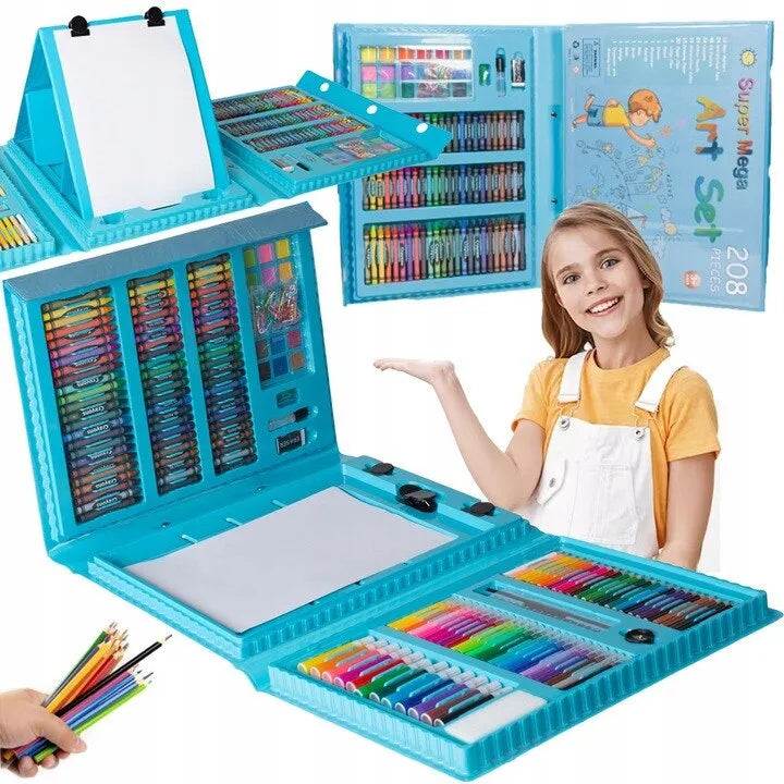 Set pictura si desen pentru copii, 208 piese, trusa completa pentru creativitate