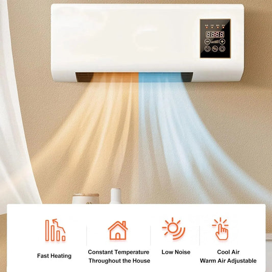 Mini aer condiționat cu ventilator 2 în 1 1800W, rece/cald, telecomandă