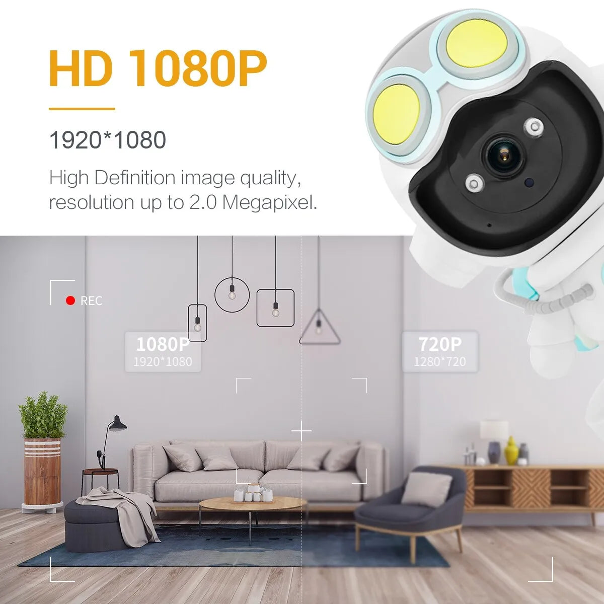 Camera de supraveghere WiFi 2MP cu detectie umanoida si vedere nocturna cu infrarosu