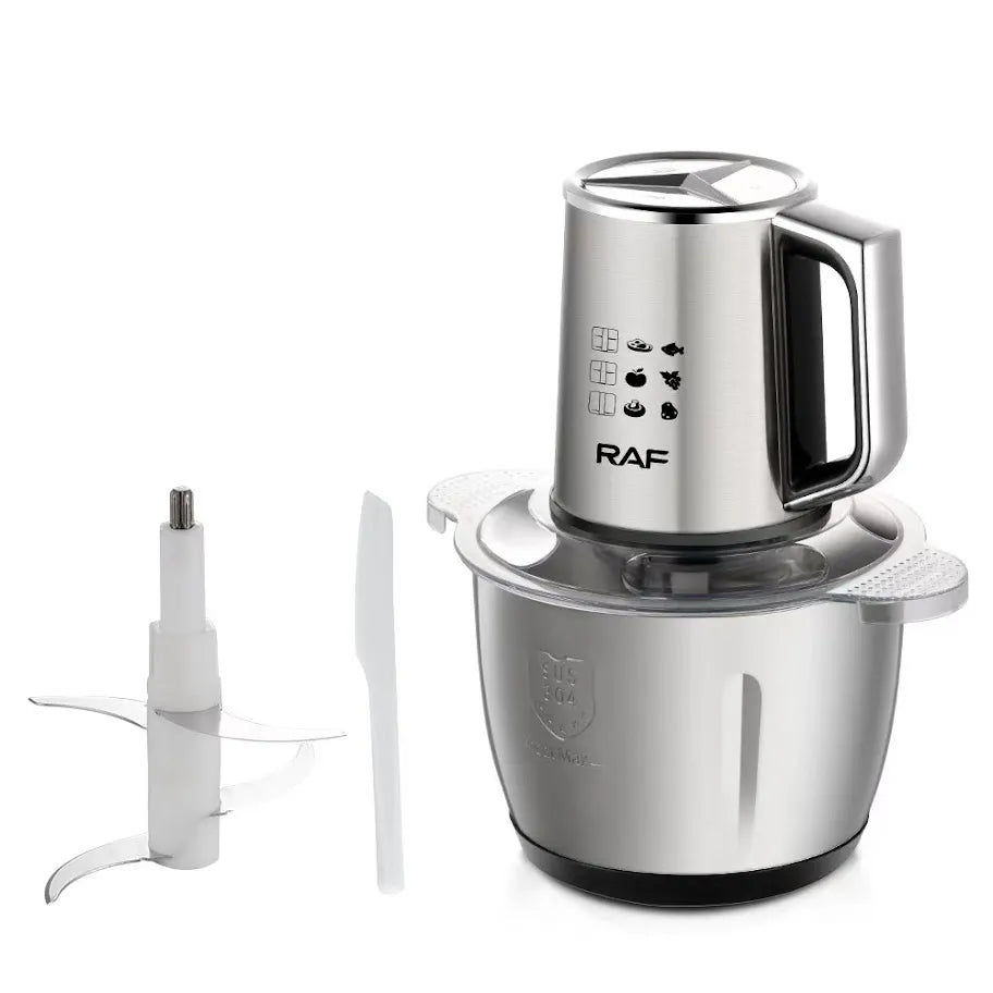 Tocător Electric Profesional RAF cu Bol Inox și 4 Lame Duble din Oțel Inoxidabil - imagine 4