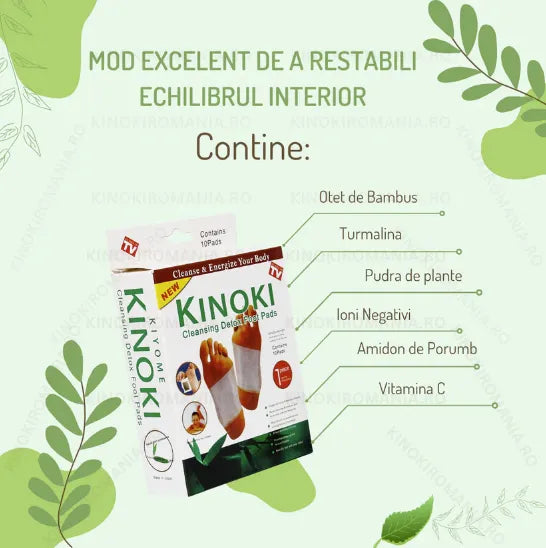 Set 50 Plasturi Detoxifianți Kinoki pentru Tălpi cu Turmalină, Vitamina C și E - imagine 8