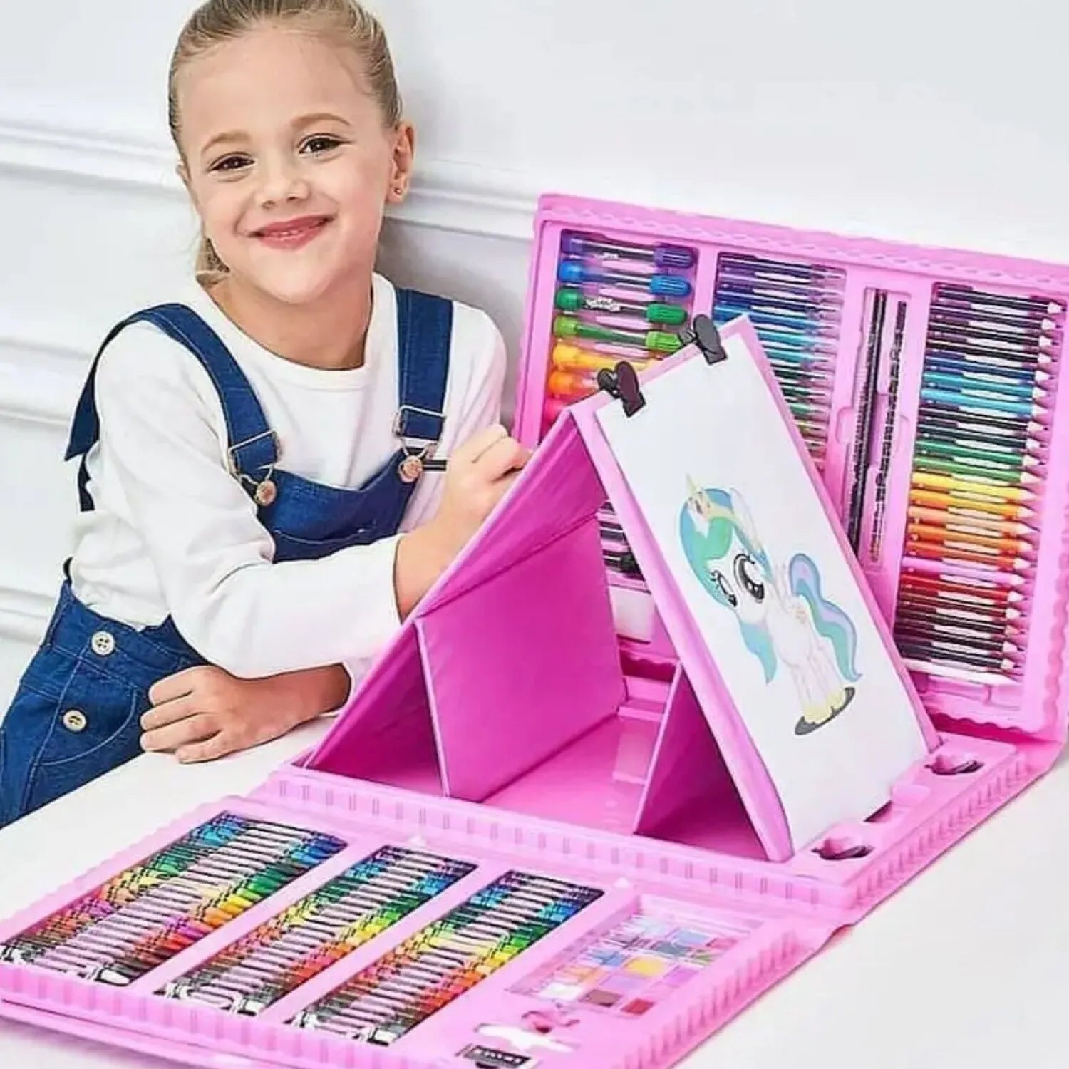 Set pictura si desen pentru copii, 208 piese, trusa completa pentru creativitate