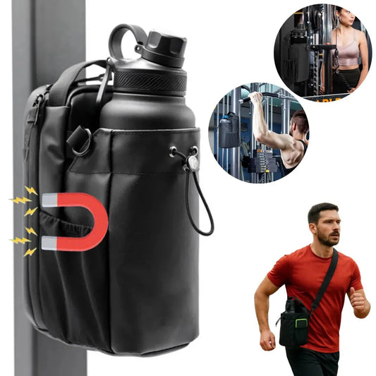 Ghiozdan magnetic pentru sala de sport cu suport pentru sticla de apa