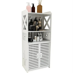 Dulap baie impermeabil 90cm cu rafturi deschise alb