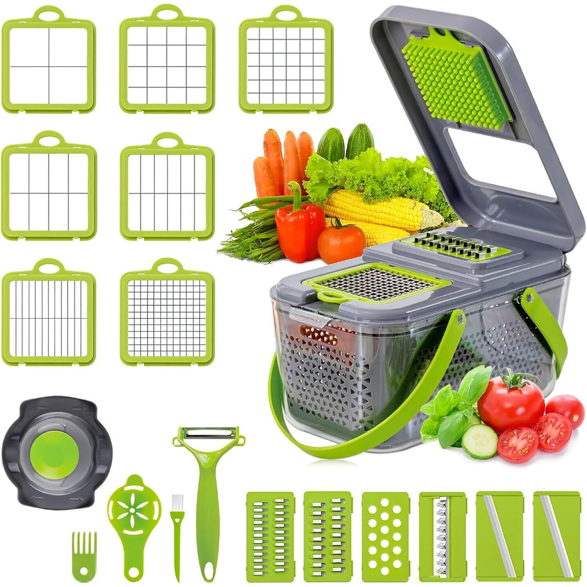 Răzătoare Multifuncțională pentru Legume și Fructe cu 22 Accesorii