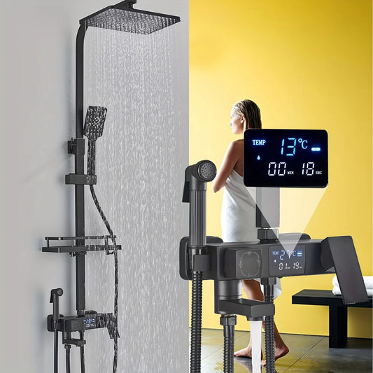 Coloană de Duș Premium cu Afișaj Digital LCD și 5 Funcții