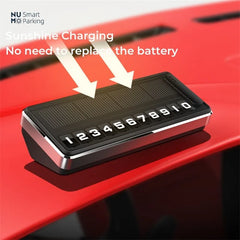 Suport Număr de Telefon Auto cu Încărcare Solară, Afișaj LED, Număr Temporar Parcare, Rotativ - imagine 6