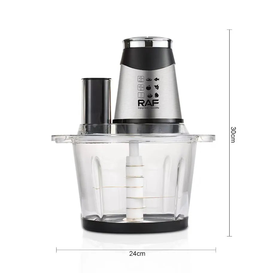 Tocător Electric Multifuncțional RAF 6 în 1 cu Bol Transparent 3L și 4 Lame din Oțel Inoxidabil - imagine 7