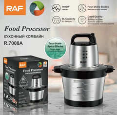 Tocător Electric Profesional RAF cu Bol Inox și Lame din Oțel Inoxidabil