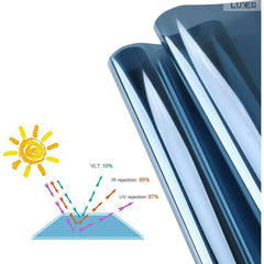 Folie de protectie solara autoadeziva albastru solar pentru geamuri
