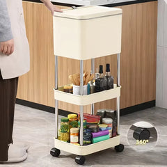 Cărucior Organizator cu 3 Niveluri și Roți