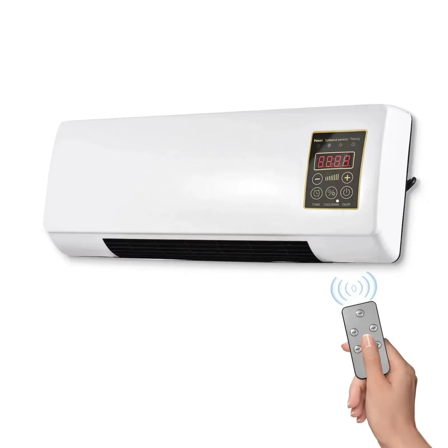Mini aer condiționat cu ventilator 2 în 1 1800W, rece/cald, telecomandă - imagine 5