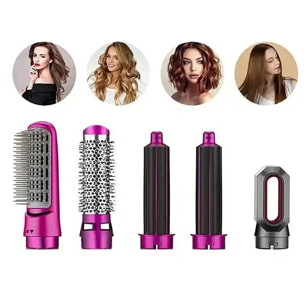 Set Perie de Păr 5 în 1, 1000W – Uscare, Ondulare și Volum cu Capete Detașabile - imagine 7