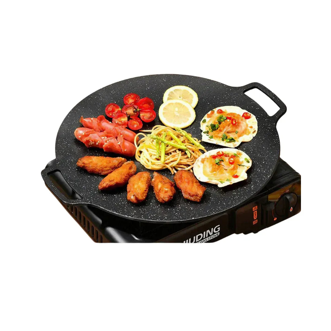 Plită Rotundă pentru Grătar Coreean, 30 cm, Suprafață Antiaderentă, pentru Aragaz și Plită