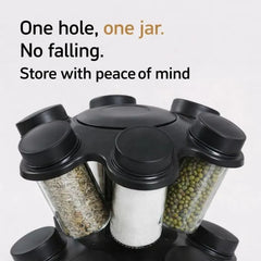 Suport pentru Condimente cu 12 Borcane și Capace Detașabile