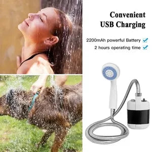 Duș Portabil de Camping cu Robinet Incorporat – Reîncărcabil USB, pentru Interior și Exterior - imagine 6