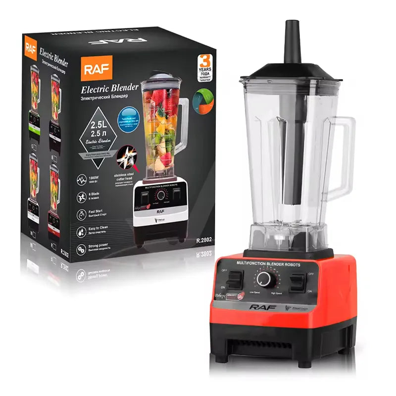 Blender Profesional 1800W, Vas 2.5L, 6 Lame din Inox, Control Variabil al Vitezei și Funcție Pulse