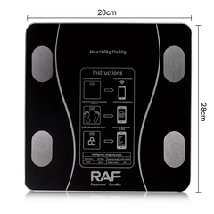Cântar Electronic RAF din Sticlă Securizată pentru Persoane, Capacitate 180 kg