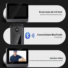 Sonerie Video Inteligentă Wireless cu Ecran IPS 4,3”
