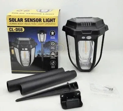 Lampă Solară 2-în-1 Stil Retro cu Țăruș pentru Grădină