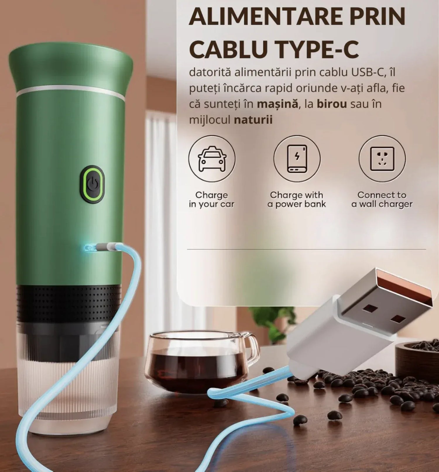 Espressor Portabil pentru Cafea - Compatibil cu Capsule Nespresso și Dolce Gusto - imagine 10