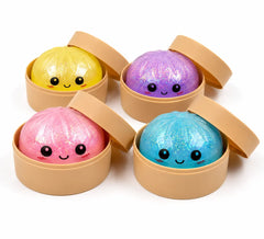 Jucărie Antistres Squishy Giant Dumpling cu Glitter și Bol - imagine 3