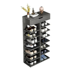 Pantofar Dublu Spatios cu 7 Etaje, Elegant si Versatil, Negru