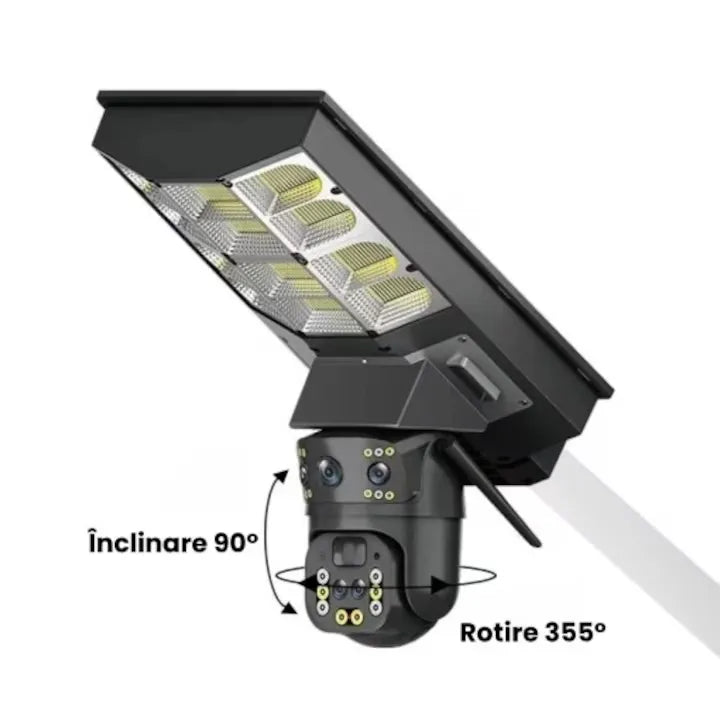 Lampă Solară cu Cameră de Supraveghere 4G SIM, Aplicație Mobilă V380, Audio Bidirecțional - imagine 4
