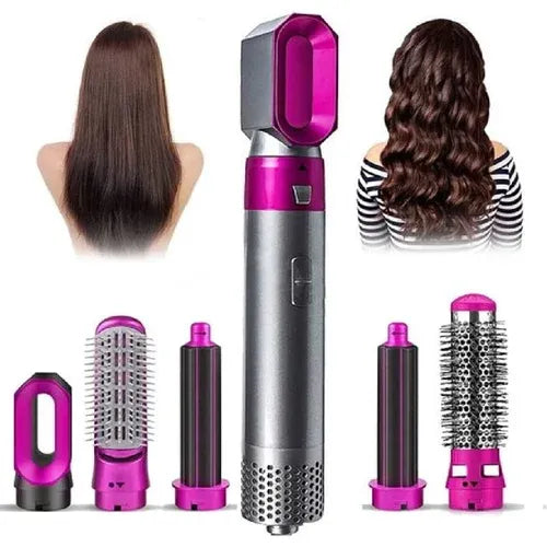 Set Perie de Păr 5 în 1, 1000W – Uscare, Ondulare și Volum cu Capete Detașabile - imagine 9