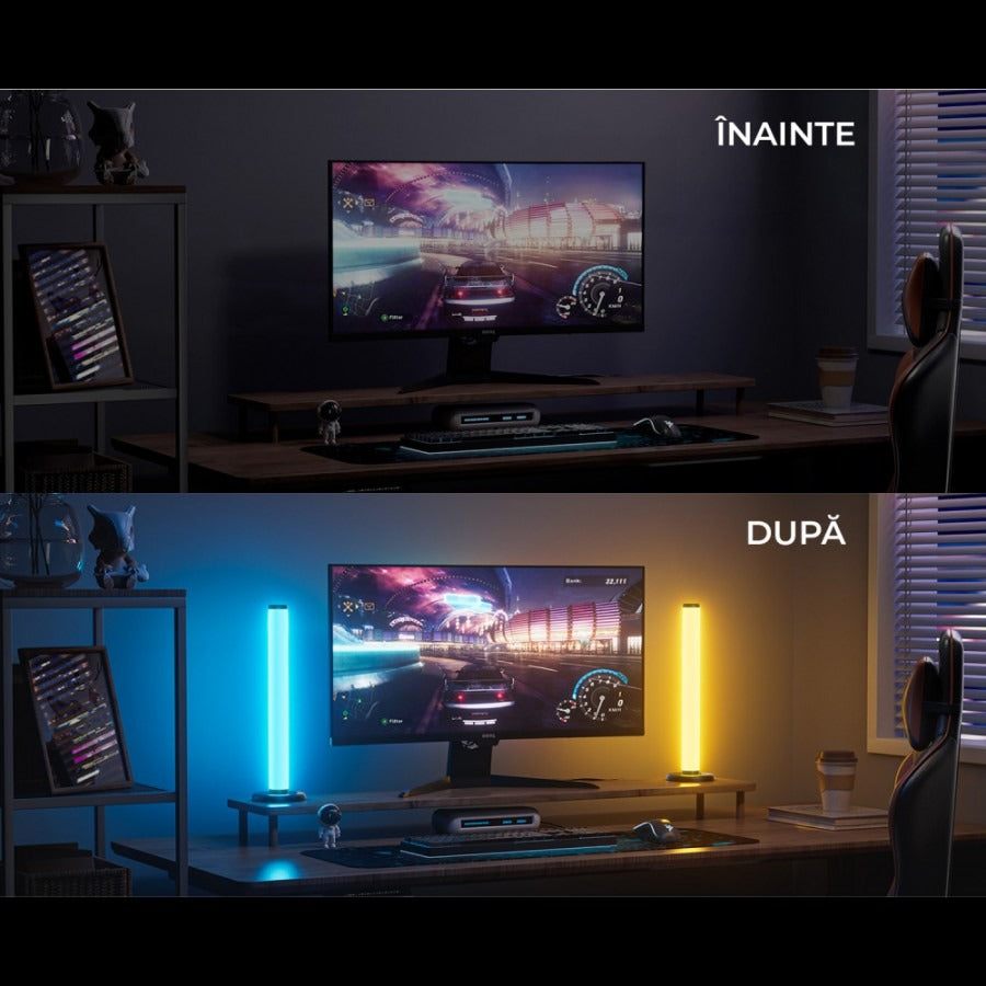 Set 2 bare LED RGB inteligente pentru ambient gaming si entertainment - imagine 7
