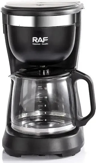 Cafetieră cu Filtru 680W, Cană din Sticlă, Capacitate 1.25L, Sistem Anti-Picurare