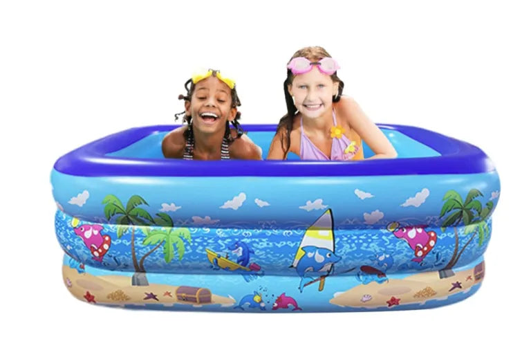 Piscină Gonflabilă Dreptunghiulară 210x130x56 cm pentru Copii și Familie - imagine 2