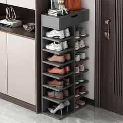 Pantofar Dublu Spatios cu 7 Etaje, Elegant si Versatil, Negru