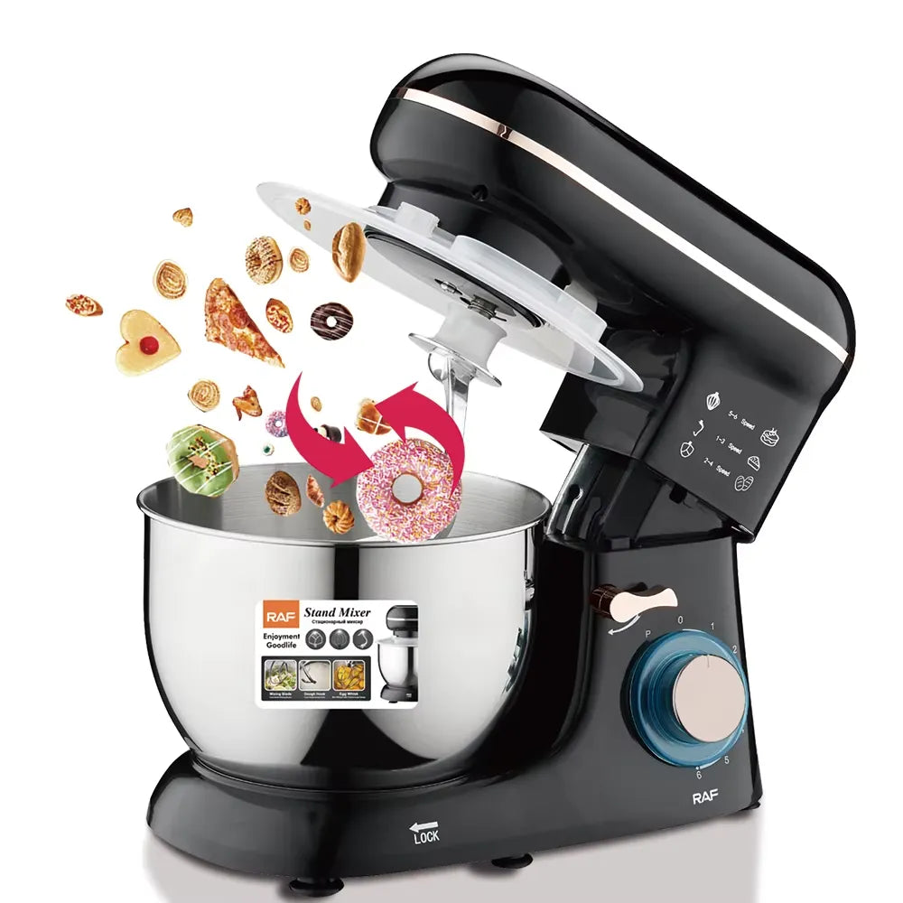 Robot de Bucătărie 3 în 1, 1400W, Bol Inox 5L, Mixer Planetar și Blender cu Vas din Sticlă - imagine 3